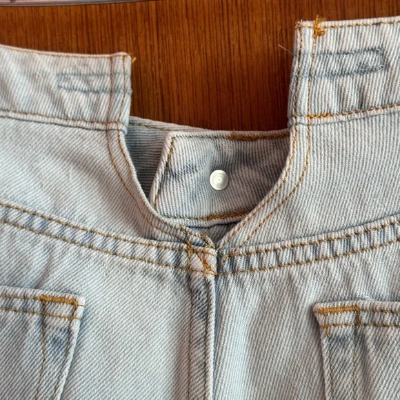 Silvian Heach Made in Italy 100# cotton Blue Flare Wide Leg Jeans Sz 29 - Picture 8 of 10